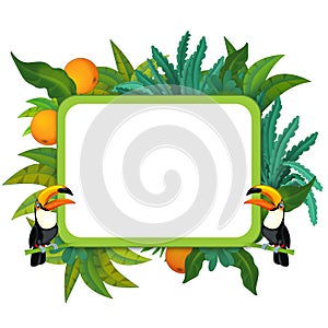 Banner - frame - border - jungle safari theme - illustration for the children