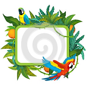 Banner - frame - border - jungle safari theme - illustration for the children