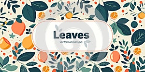 Banner with fruit pattern and text frame.