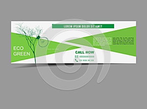 Banner green energy. Flyer for advertising. Design template banner ecology or nature, forest. Hand-drawn sketch