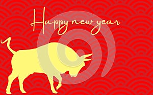 Banner or greetings card for chinese new year, year of the ox