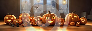 banner Halloween orange pumpkin Jack-o-lantern