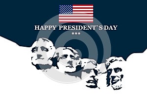 Banner Happy Presidents day in United States.