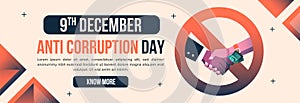 banner horizontal anti coruption day vector flat design