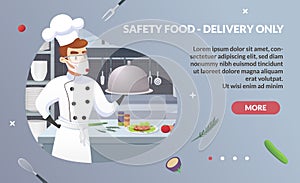 Banner Illustration Safety Food - Delivery Only