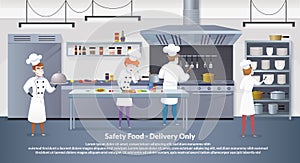 Banner Illustration Safety Food - Delivery Only