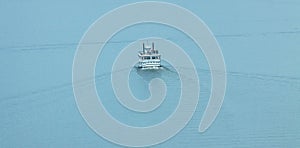 Banner image of a Ferry boat in the Connecticut River on Blue Water