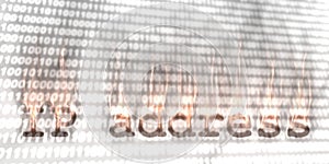 Banner of internet security buzzword text done with kirlian aura photography