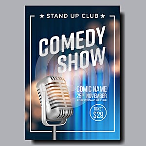 Banner Invitation To Comedy Show In Club Vector