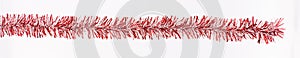 Banner of isolated red Christmas tinsel