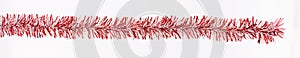 Banner of isolated red Christmas tinsel photo