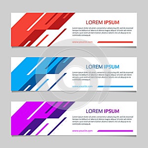 Banner layout with abstract geometric design. Template for web, website, header or footer, sale or presentation cards. Vector