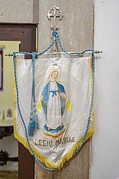 banner of Legio Mariae inside the Igreja Matriz de Colares Nossa Senhora da AssunÃ§Ã£o photo