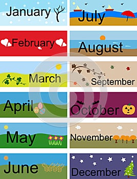 Banner for Months of the Year