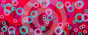 Banner of multicolored circles