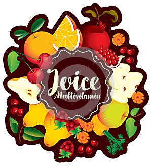 Banner multivitamin juice with various fruits