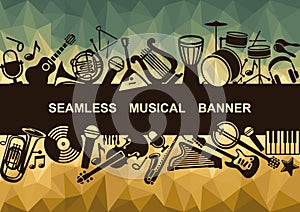 Banner with musical instruments