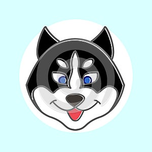 Banner muzzle dog. Vector illustration.