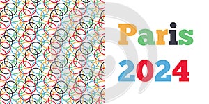 banner for the Olympic Games in Paris 2024. vector illustration photo