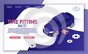 Banner for Online Car Service Offers Tire Fitting