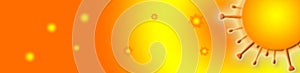 Banner orange-yellow abstraction. Background vector with a circle.