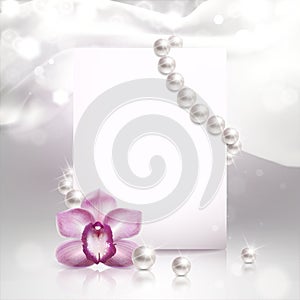 Banner with Orchid and Pearls photo