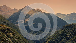 Banner of Panoramic view of mountain in National Park of Tzoumerka, Greece Epirus region. Mountain