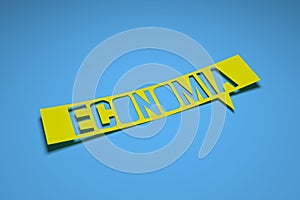 Banner with the phrase `economia`. stock photo photo