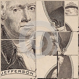 Banner with Portrait of U.S. president Thomas Jefferson