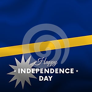 Banner or poster of Nauru independence day celebration. flag. Vector illustration