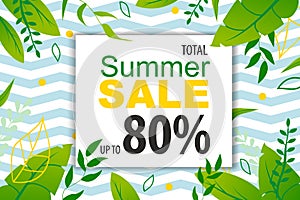 Banner Promoting Summer Sale up to 80 Percent