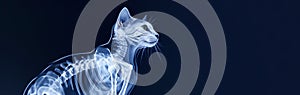 Banner Radiographs, X Ray Picture With Cat's Skeleton for Treatment and Diagnosis