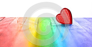 Banner Rainbow Love Heart Background