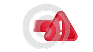 Banner with red scam alert. Attention sign. Cyber security icon. Caution warning sign sticker. Flat warning symbol