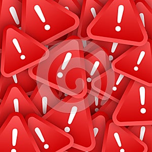 Banner with red scam alert sticker pattern. Attention sign. Cyber security icon. Caution warning sign sticker. Flat