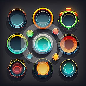 banner round frame game ai generated