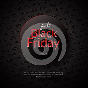 Banner Sale Black Friday 90% off Poster for festive advertising