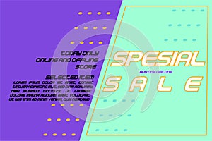 Banner sale design and special offers in red and yellow with italics, vector illustration EPS photo