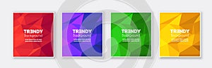 Banner set collection flyer of abstract triangular