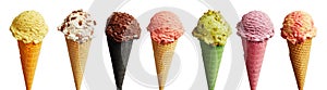 Banner with a set of ice-cream in cones