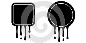 Banner sign board icon punishing paint, dripping paint, vector current ink, logo template