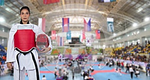 Banner sign World tournament sport competition of Taekwondo Karate gear
