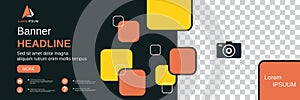Abstract geometric style web banner vector design template