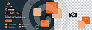 Abstract geometric style web banner vector design template