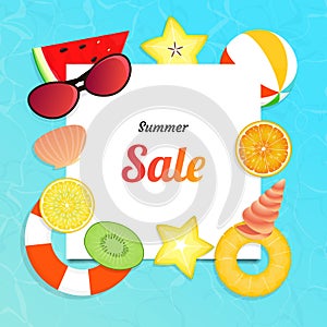 Banner summer sale season background vector