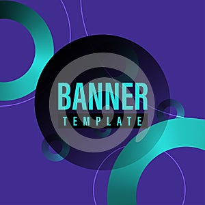 Banner template design,donut shape gradient, geometric abstract background