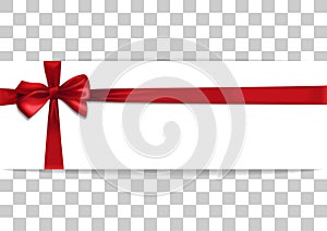 Banner Template with Red Bow and Ribbon