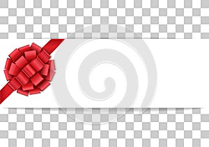 Banner Template with Red Bow and Ribbon