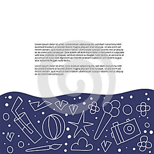 Staycation poster in doodle style. Vector design