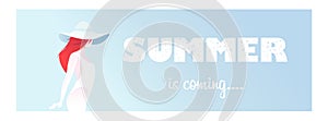 Banner with text summer came